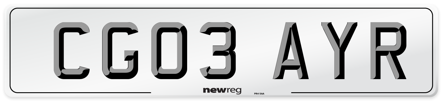CG03 AYR Number Plate from New Reg